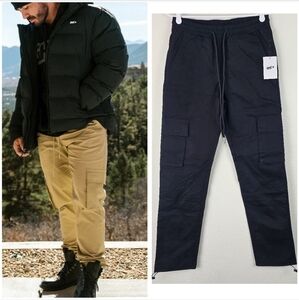 GHOST Lifestyle Unisex Cargo Pants Black Stretch Utility Joggers Size S